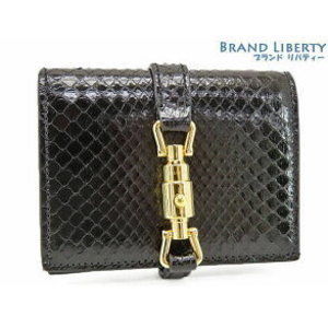 Gucci Jackie python bifold Wallet black leather